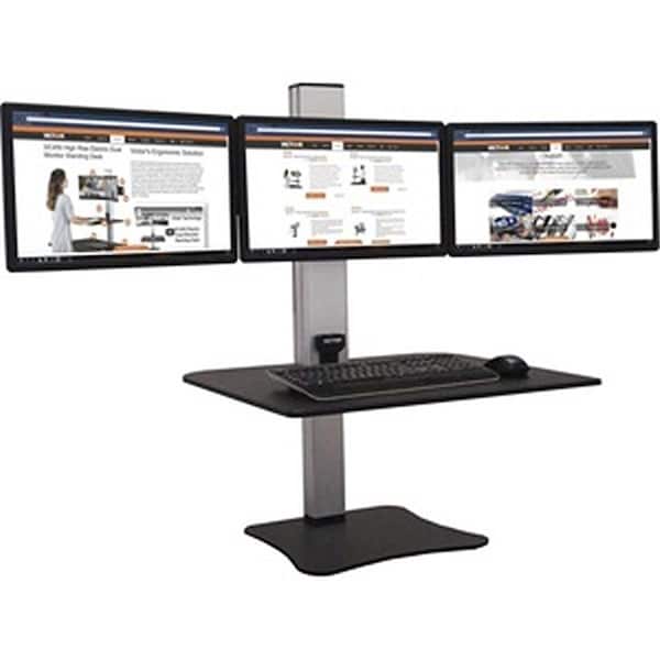 Templeton 23 in. High Rise Electric Triple Monitor Standing Desk, Black TE3201580 - main